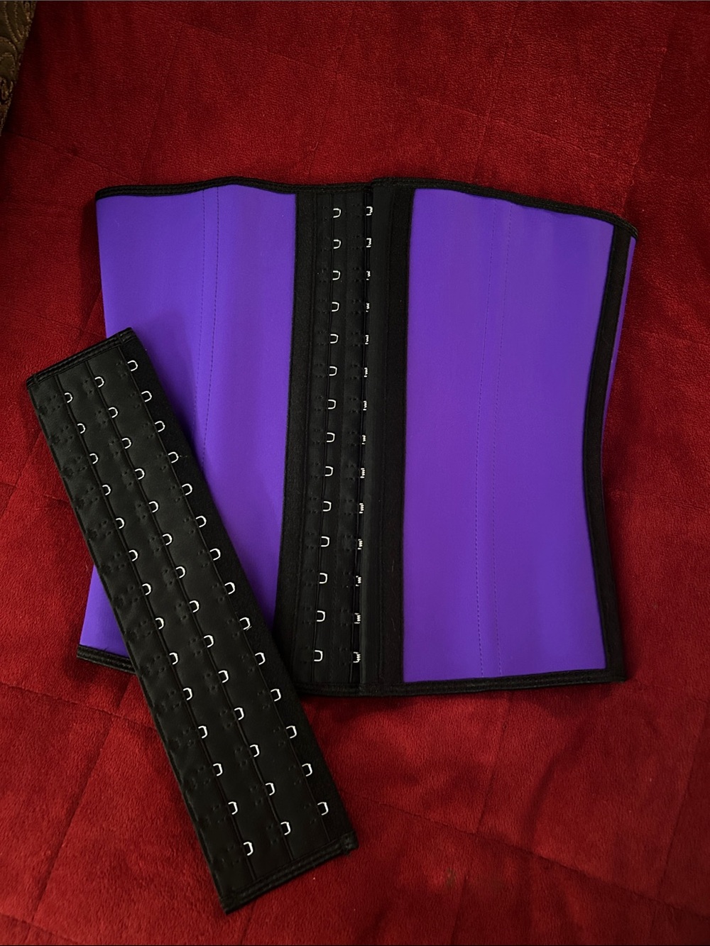 Purple Waist Trainer Corset with Black Trim